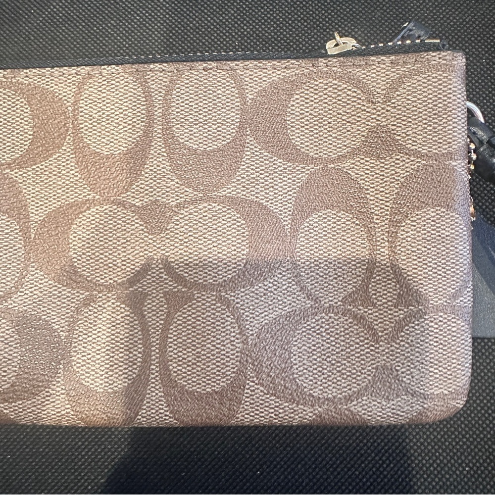 Coach Brown Double Zip Signature Wristlet - Picture 9 of 14